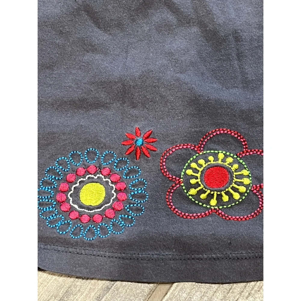 Carters's Dress Gray Embroidered Flowers Long Sleeve‎ Girls Size 6